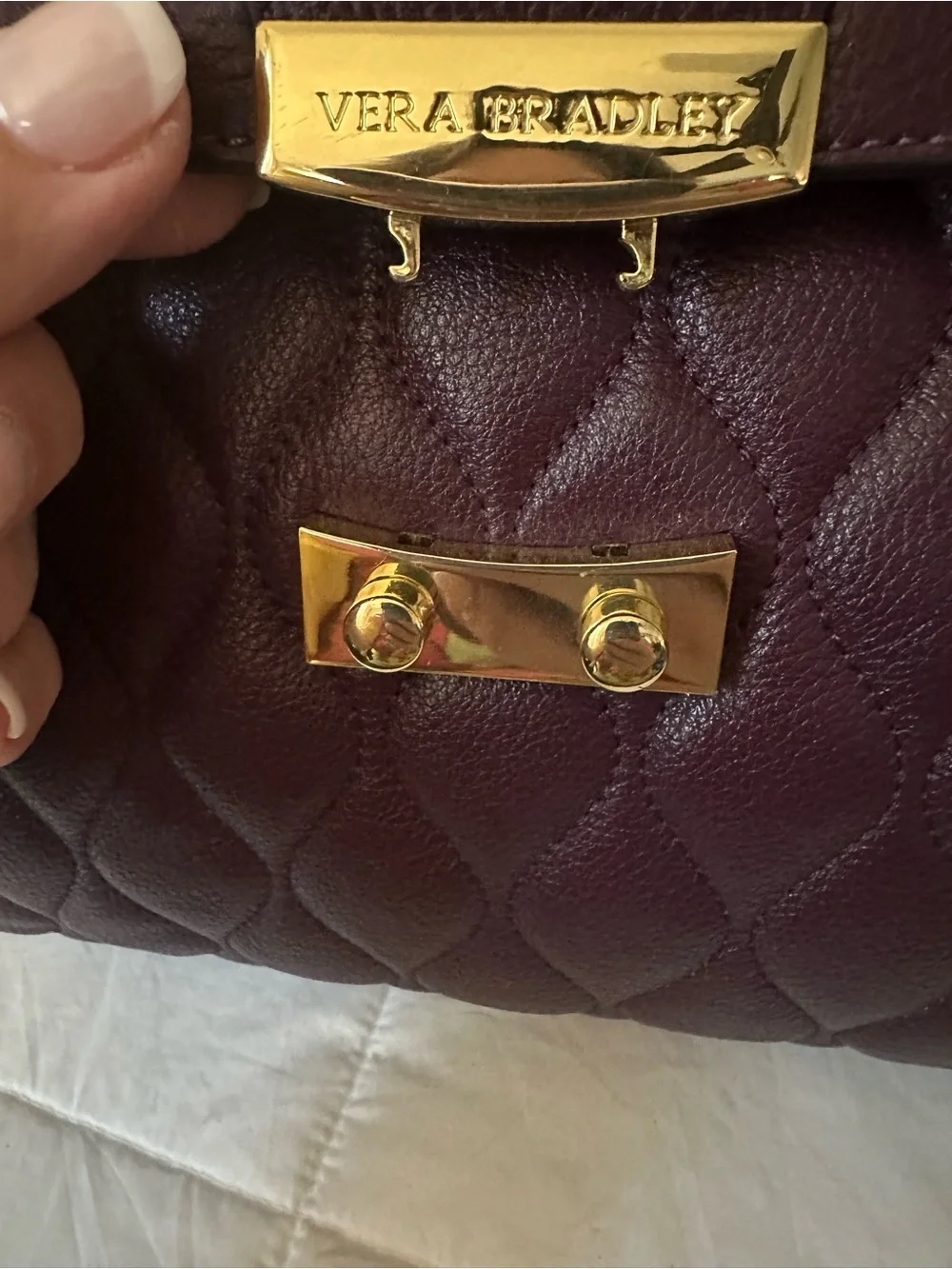 Vera Bradley Quilted Leather Satchel